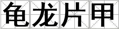 成語龜龍片甲 龜龍片甲