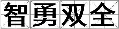 成語智勇雙全 智勇雙全