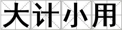 成語(yǔ)大計(jì)小用 大計(jì)小用